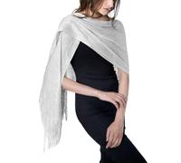 MissShorthair Women's Sparkle Shawls and Wraps for Party Dresses - silver - One Size