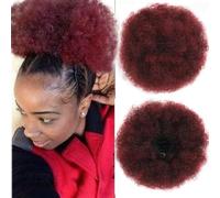 MISSSPECIAL Afro Puff Drawstring Ponytail Extensions for Black Women 9A Synthetic Hair Clip in Ponytail Kinky Ponytail Hairpieces (T1B/99j, Large Size)