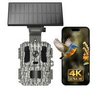 Misstech 4K UHD Solar Trail Camera, Clear Night Vision for Garden Animals | 0.1s Motion-Activated Detection for Yard Outdoor, 4K/64MP, No Monthly Fee, App Control, IP66, Local Storage Wildlife Camera