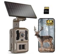 Misstech 4K UHD Solar Wildlife Camera for Garden Monitoring, Trail Cam with 0.1s Trigger to Capture Fast Animals & Bird, 64MP/4K Clear Night Vision, Map Tag, App Control, IP66 Waterproof, 32GB SD Card
