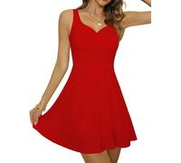 Missufe Women's Cocktail Dress Party Dress Evening Dress Summer Dress Mini Dress Rockabilly A Line Swing Elegant Dresses, red, XXL