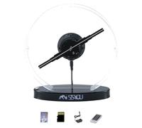 Missyou 11.8'' 3DHologramFan - Customizable Logo, Bluetooth & WiFi Control, 700+ Video Library, Remote & Acrylic Cover for Advertising & Events