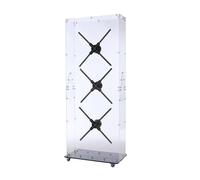 Missyou 3D Hologram Fan Splicing Cover Acrylic Protective Case With Wheels For 46cm 52cm 56cm Fans Transparent Display Cabinet For Trade Show Exhibition Retail Store Party And Holiday Events