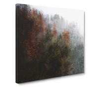 Mist Around the Forest Canvas Print | Gallery Wrapped 30mm Frame Wall Art | 20x20 inches | Ready to Hang | Abstract Landscape Picture | Living Room Bedroom Lounge Office
