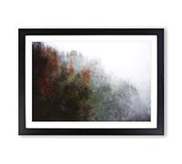 Mist Around The Forest Painting Framed Print | A2 Black Framed Wall Art | Ready to Hang | Modern Landscape Picture | Living Room Bedroom Lounge Office