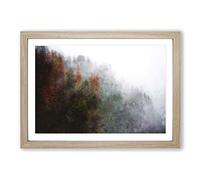 Mist Around The Forest Painting Framed Print | A2 Oak Framed Wall Art | Ready to Hang | Modern Landscape Picture | Living Room Bedroom Lounge Office