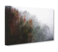 Mist Around The Forest Painting Modern Art Canvas Wall Art Print Ready to Hang, Framed Picture for Living Room Bedroom Home Office Décor, 24x16 Inch (60x40 cm)