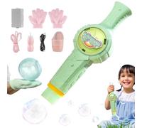 Mist Bubble Wand, Elastic Bubble Fog Wand, Fog Bubble Machine, Rechargeable Automatic Electric Smoke Bubble Machine with Colorful Lights Music, Fog Bubble Wand Summer Toy Gift for Boy, Girl (Green)