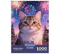 Mist Cat 1000 Pieces Jigsaw Puzzles Pet Cat Puzzle for Adults Staycation Kill Time Home Decoration Educational Games Gifts Age 14+ ForAdults 38x26cm/1000pcs