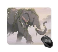 Mist Giant Elephant Mouse Pad Cute Square Mouse Mat Leather Non-Slip Rubber Base Mousepad Waterproof Computer Mouses Pad for Laptop Wireless Mouses Keyboard Home Office 25 * 30cm