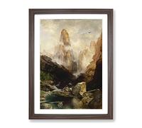 Mist In Kanab Canyon Utah By Thomas Moran Classic Painting Framed Print | A2 Walnut Framed Wall Art | Ready to Hang | Classic Historical Picture | Living Room Bedroom Lounge Office