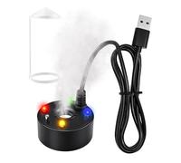 Mist Maker, 5V Water Fountain Atomizer, USB Mist Water Fountain with Splash Guard, 4 LED Colour Changing Mister Fogger Air Humidifier, for Halloween Party, Fountain, Pond, Rockery Yard