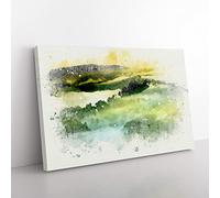 Mist Over Da Lat In Vietnam In Abstract Modern Art Canvas Wall Art Print Ready to Hang, Framed Picture for Living Room Bedroom Home Office Décor, 50x35 cm (20x14 Inch)