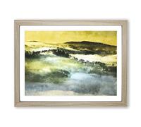 Mist Over Da Lat In Vietnam Painting Modern Art Framed Print | A4 Oak Framed Wall Art | Ready to Hang | Modern Historical Picture | Living Room Bedroom Lounge Office