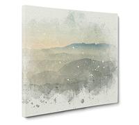 Mist Over Snowdonia in Wales Canvas Print | Gallery Wrapped 30mm Frame Wall Art | 14x14 inches | Ready to Hang | Abstract Picture | Living Room Bedroom Lounge Office