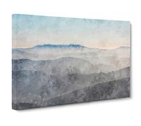 Mist Over Snowdonia In Wales Canvas Print | Gallery Wrapped 30mm Frame Wall Art | 24x16 inches | Ready to Hang | Abstract Picture | Living Room Bedroom Lounge Office