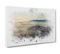 Mist Over Snowdonia In Wales Canvas Print | Gallery Wrapped 30mm Frame Wall Art | 30x20 inches | Ready to Hang | Abstract Picture | Living Room Bedroom Lounge Office