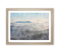 Mist Over Snowdonia In Wales Painting Modern Art Framed Print | A4 Oak Framed Wall Art | Ready to Hang | Modern Historical Picture | Living Room Bedroom Lounge Office