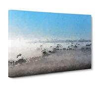 Mist Over The Cotswolds Canvas Print | Gallery Wrapped 30mm Frame Wall Art | 30x20 inches | Ready to Hang | Abstract Picture | Living Room Bedroom Lounge Office