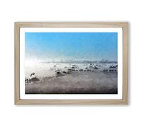 Mist Over The Cotswolds in Abstract Framed Print | A2 Oak Framed Wall Art | Ready to Hang | Abstract Fantasy Picture | Living Room Bedroom Lounge Office