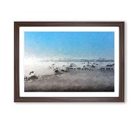 Mist Over The Cotswolds in Abstract Framed Print | A2 Walnut Framed Wall Art | Ready to Hang | Abstract Fantasy Picture | Living Room Bedroom Lounge Office