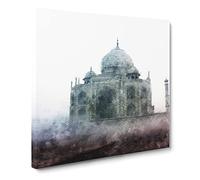 Mist Over the Taj Mahal in India Canvas Print | Gallery Wrapped 30mm Frame Wall Art | 14x14 inches | Ready to Hang | Modern Picture | Living Room Bedroom Lounge Office