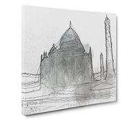 Mist Over the Taj Mahal in India Canvas Print | Gallery Wrapped 30mm Frame Wall Art | 20x20 inches | Ready to Hang | Modern Picture | Living Room Bedroom Lounge Office