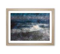 Mist Over Yosemite National Park Painting Modern Art Framed Print | A4 Oak Framed Wall Art | Ready to Hang | Modern Historical Picture | Living Room Bedroom Lounge Office