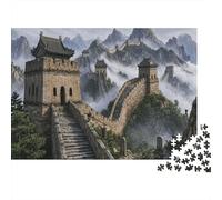 Mist The Great Wall 1000 Piece Puzzle for Relaxation First-Time Jigsaw Users Memory Improvement Small Gift Idea 52x38cm/1000pcs