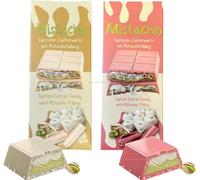 Mistachio Turkish Chocolate - 80g Each | Cotton Candy & Pistachio Filling | Luxury Fruity | Middle Eastern Dessert, Gourmet Gift, Celebration Treat (Pack of 2, 2 in 1)