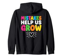 Mistakes Help Us Grow Positive Quote Zip Hoodie