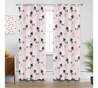 Mistela Cartoon Sheep Curtains for Living Room, Sheep Nursery Kids Animal Blackout Curtains 90x90, Thermal Insulated Extra Wide Bedroom Curtain Eyelet, 2 Panels Drapes Home Decor