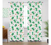 Mistela Dinosaur Bedroom Curtains Eyelet, Cute Cartoon Dinosaurs Kids Nursery Blackout Thermal Insulated Soundproof Curtains for Living Room, W52 X D84, 2 Panels Window Treatments Home Decorations