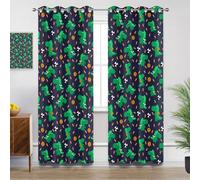 Mistela Dinosaur Curtains for Living Room, Cartoon Dinosaurs Kids Boys Nursery Blackout Curtains Thermal Insulated Bedroom Curtain Eyelet, W54 X D90, 2 Panels Drapes House Decorations