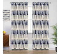 Mistela Modern Blackout Curtains for Bedroom, Abstract Indigo Blue Brush Stroke Thermal Insulated Eyelet Long Curtains for Living Room, W46 X D90, 2 Panels Window Treatments Home Decorations