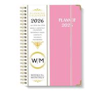 Mistep 2026 Dairy Planner Notebook A5 With Line Pages, Metal Coil Calendar, Weekly Plan, Work Record Schedule, 100G Writing Paper for US(Red notebook)