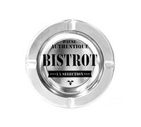 MISTER GADGET Totally Addict TB1013 Bistro Ashtray, Metal, Black/Silver, 13.5 x 1.8 cm