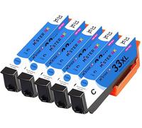 Mister Ink 33XL Ink Cartridges for Epson 33 33XL Ink for Epson Expression Premium XP-900 XP-830 XP-7100 XP-645 XP-640 XP-635 XP-630 XP-540 XP-530 5 Cyan