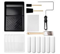 Mister Rui 16pcs Paint Roller Set, 6" Paint Roller, Paint Tray and Paint Tray Liners, Paint Brush, Painting Tools for House Painting and Renovation