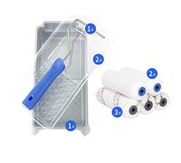 Mister Rui 4" Paint Roller Set, for Painting and Renovating of House and Furniture, Microfiber Paint Roller for Semi-Rough Surfaces, High Density Foam Paint Roller for Smooth Surfaces