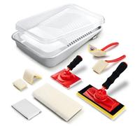 Mister Rui Paint Edger Tool Kit, 11 PCS Paint Edger with Trim, Corner Wall and Ceiling Pad Painter, 360° Rotation Handle Paint Edger Trimmer with Refill Pads, 9 Inch Paint Pad Set