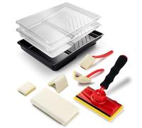 Mister Rui Paint Edger Tool Kit, 9 PCS Paint Edger with Trim, Corner Wall and Ceiling Pad Painter, 360° Rotation Handle Paint Edger Trimmer with Refill Pads, 7 Inch Paint Pad Set