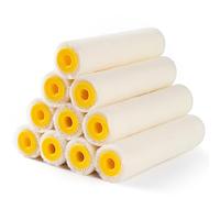 Mister Rui Paint Roller, 4 Inch Paint Roller Wool Blend, 10 Pack, 4mm Short Nap, Small Paint Roller Covers, Reusable Mini Paint Rollers for Use with All Paints