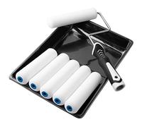 Mister Rui Paint Roller Kit, 9 Pack, 6 Inch High Density Foam Paint Roller, Paint Tray with Liner, Mini Paint Rollers for Painting Walls, Small Paint Roller Tray Set