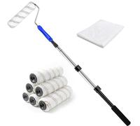 Mister Rui Paint Roller Set 9 Inch，with Extension Pole, for Painting on Smooth and Semi-Rough Surface 9 Packs
