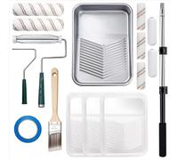 Mister Rui Paint Roller Set, Extendable Roller for Painting, Paint Trays, Paint Brush, 9 Inch 16 Pcs