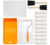 Mister Rui Paint Roller Set, Small Paint Roller 4 Inch, Paint Roller Sleeve, 2 Inch Foam Brush, Painting Tools for Renovating