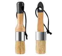 Mister Rui Wax and Chalk Paint Brush, 2 Pack Chalk Paint for Furniture and Natural Bristle Paint Brush for DIY Art Crafts, Natural Bristle, Round Oval Brush, Chalk Paint Wax Brushes