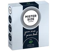 MISTER SIZE 47mm Ultra-Sensitive Condoms for Men - Extra Thin, Extra fine, Extra lube/Made from 100% Natural Rubber Latex in Your Size XS - S/Real Feel Pack of 3