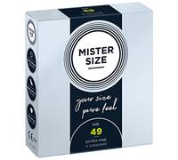 MISTER SIZE 49mm Ultra-Sensitive Condoms for Men - Extra Thin, Extra fine, Extra lube/Made from 100% Natural Rubber Latex in Your Size XS - S/Real Feel Pack of 3